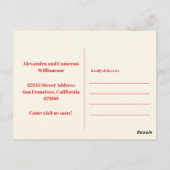 Groovy Retro Bright Red Ich habe neue Adresse vers Postkarte (Rückseite)