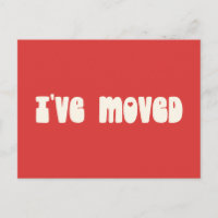 Groovy Retro Bright Red Ich habe neue Adresse vers