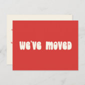 Groovy Retro Bright Red Mod Moved New Address Postkarte (Vorne/Hinten)