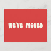 Groovy Retro Bright Red Mod Moved New Address Postkarte (Vorderseite)