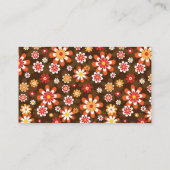 Groovy Retro Brown Orange Botanische Blume Trendy Visitenkarte (Rückseite)