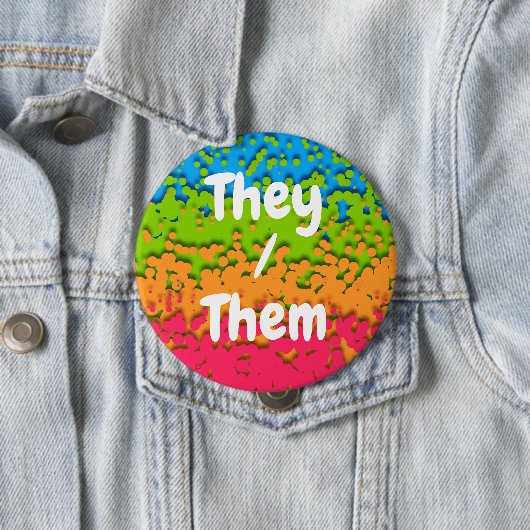 Groovy Retro Bubbly Trippy Funky Panromantic Prix Button (Beispiel)