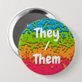 Groovy Retro Bubbly Trippy Funky Panromantic Prix Button (Vorne & Hinten)