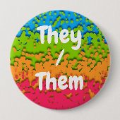 Groovy Retro Bubbly Trippy Funky Panromantic Prix Button (Vorderseite)