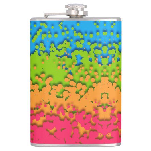 Groovy Retro Bubbly Trippy Funky Panromantic Prix Flachmann (Vorderseite)