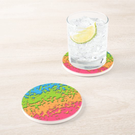 Groovy Retro Bubbly Trippy Funky Panromantic Prix Getränkeuntersetzer (Seite)