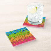 Groovy Retro Bubbly Trippy Funky Panromantic Prix Glasuntersetzer (Schrägansicht)