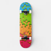 Groovy Retro Bubbly Trippy Funky Panromantic Prix Skateboard (Vorderseite)