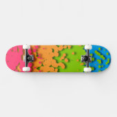 Groovy Retro Bubbly Trippy Funky Panromantic Prix Skateboard (Horizontal)