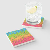 Groovy Retro Bubbly Trippy Funky Panromantic Prix Steinuntersetzer (Seitenansicht)