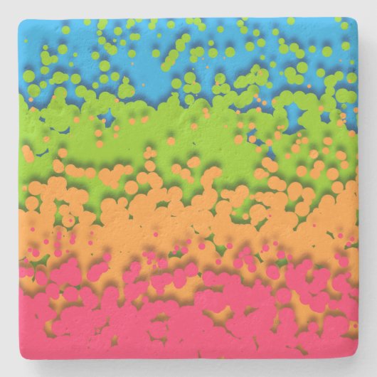 Groovy Retro Bubbly Trippy Funky Panromantic Prix Steinuntersetzer (Vorderseite)