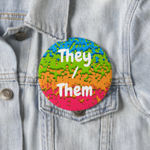 Groovy Retro Bubbly Trippy Funky Panromantischer S Button