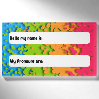 Groovy Retro Bubbly Trippy Funky Panromantischer S Namenschild