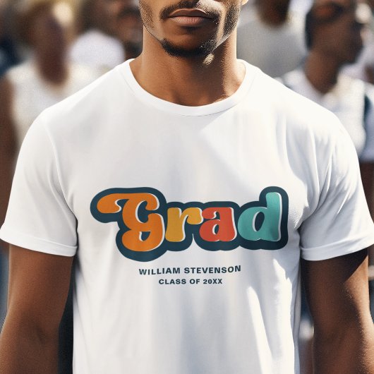 Groovy Retro bunt Graduate typografie T-Shirt