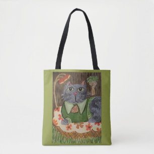 Groovy Retro Cat Folk Tasche