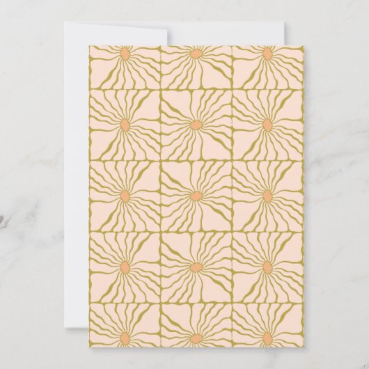 Groovy Retro Chartreuse Botanical Grad Party Foto Einladung (Rückseite)