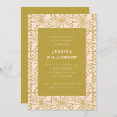 Groovy Retro Chartreuse Botanische Babydusche Einladung (Vorne/Hinten)