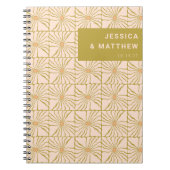 Groovy Retro Chartreuse Botanische Hochzeit Notizblock (Vorderseite)