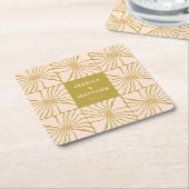 Groovy Retro Chartreuse Botanische Hochzeit Rechteckiger Pappuntersetzer (angewinkelt)