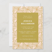 Groovy Retro Chartreuse Botanisches Bat Mitzvah Einladung (Vorderseite)