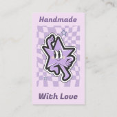 Groovy Retro Checkered Danke Business Card Visitenkarte (Rückseite)