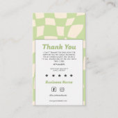 Groovy Retro Checkered Danke Business Card Visitenkarte (Vorderseite)