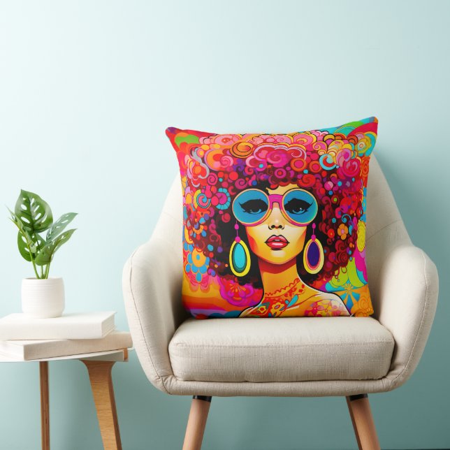 Groovy Retro Chic Pop Kissen (Stuhl )