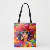 Groovy Retro Chic Pop Tasche (Vorderseite)