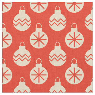 Groovy Retro Christmas Bauble Decorations Rot Stoff