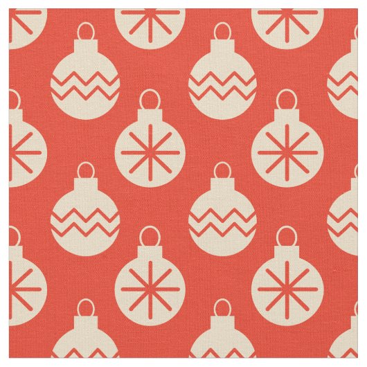 Groovy Retro Christmas Bauble Decorations Rot Stoff (Nahaufnahme)