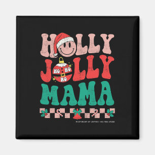 Groovy Retro Christmas Hippie haben einen Holly Xm Magnet