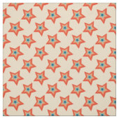 Groovy Retro Christmas Red Blue Star Pattern Stoff (Muster)