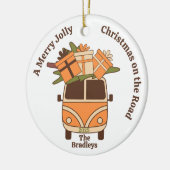 Groovy Retro Christmas Van Keramik Ornament (Links)
