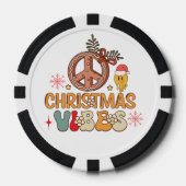 Groovy Retro Christmas Vibes Peace Sign Pokerchips (Vorderseite)