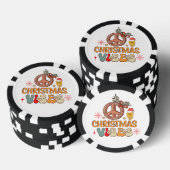 Groovy Retro Christmas Vibes Peace Sign Pokerchips (Stapel)