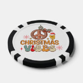 Groovy Retro Christmas Vibes Peace Sign Pokerchips (Einzeln)