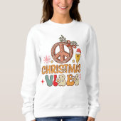 Groovy Retro Christmas Vibes Peace Sign Sweatshirt (Vorderseite)