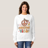 Groovy Retro Christmas Vibes Peace Sign Sweatshirt (Vorne ganz)