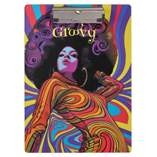 Groovy Retro Clipboard Klemmbrett (Vorderseite)