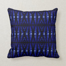Groovy Retro Cobalt Blue Lava Bubbles Kissen