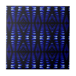 Groovy Retro Cobalt Blue Lava Bubbles Tile Fliese