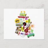 Groovy Retro Collage Postkarte (Vorderseite)