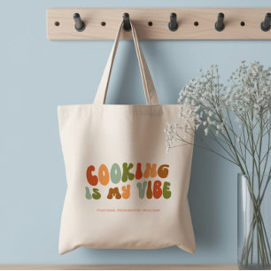 Groovy Retro Cooking ist My Vibe, Koch, Cook, Food Tragetasche