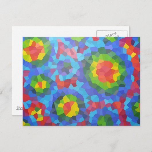 Groovy Retro Crystallized Circles Postkarte (Vorne/Hinten)