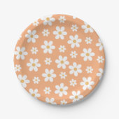 Groovy Retro Daisy Apricot Paper Teller (Vorderseite)