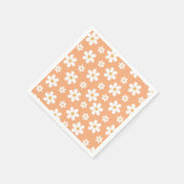 Groovy Retro Daisy apricot Serviette (Ecke)