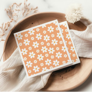 Groovy Retro Daisy apricot Serviette