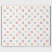 Groovy Retro Daisy Blume Boho Floral Geschenkpapier (Flach)