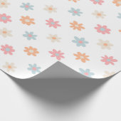 Groovy Retro Daisy Blume Boho Floral Geschenkpapier (Ecke)