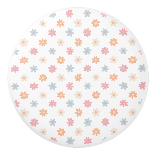 Groovy Retro Daisy Blume Boho Floral Keramikknauf (Vorderseite)